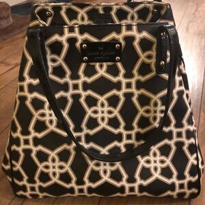 Kate Spade Black and Cream Geometric Tote